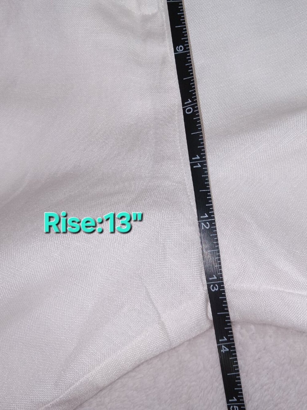 MAYE Estella Linen Blend Wide Leg Pants Ivory White Elastic Waist M - Picture 10 of 15